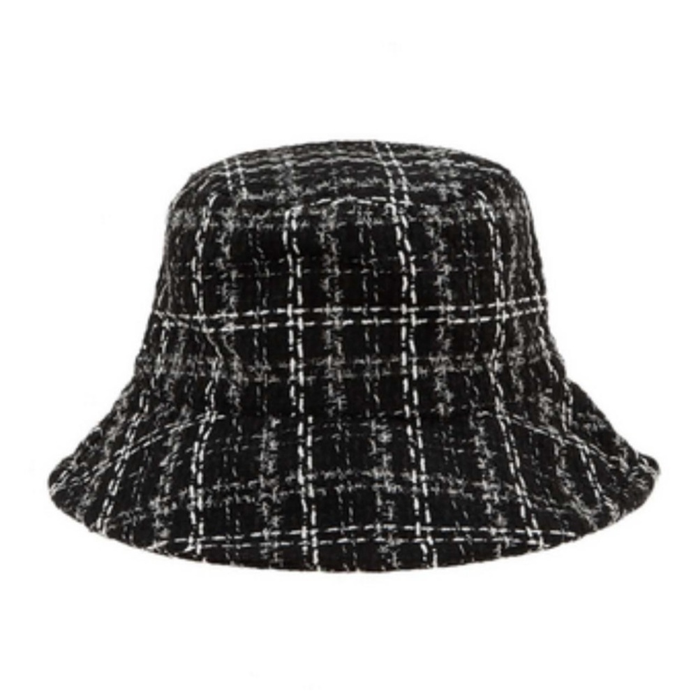 ShopEvelynne Black and White Plaid Bucket Hat